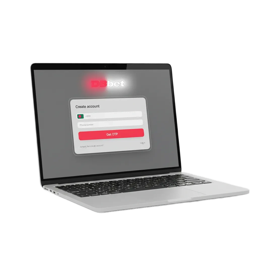 DBBet Bangladesh registration page with phone, email, social, one-click sign-up and sports/casino welcome bonuses.